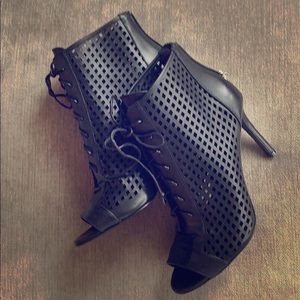 Black Nine West booties. Super sexy